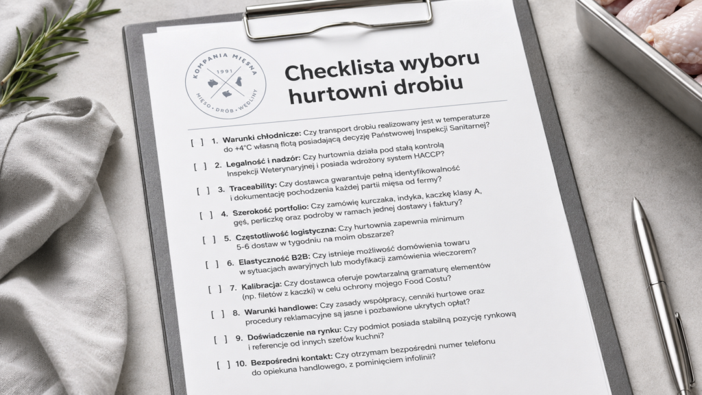 Kompania Mięsna - checklista: wybór hurtownii drobiu 